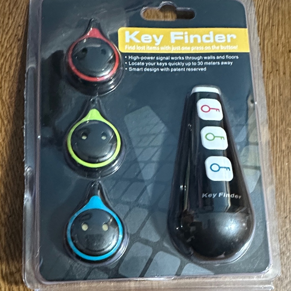 Remote Key Locator - Black with Red, Green, Blue Tags